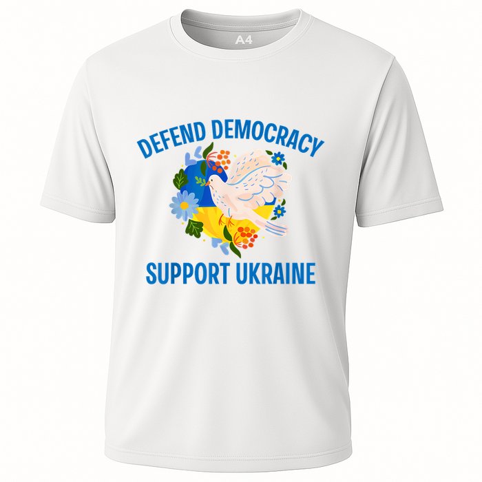 Defend Democracy Support Ukraine Stand With Zelensky Peace Cooling Performance Crew T-Shirt