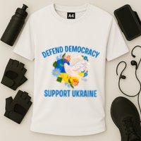 Defend Democracy Support Ukraine Stand With Zelensky Peace Cooling Performance Crew T-Shirt