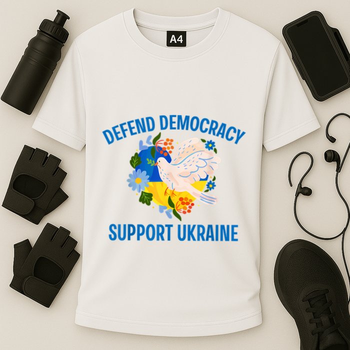 Defend Democracy Support Ukraine Stand With Zelensky Peace Cooling Performance Crew T-Shirt