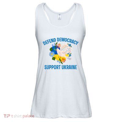 Defend Democracy Support Ukraine Stand With Zelensky Peace Ladies Essential Flowy Tank