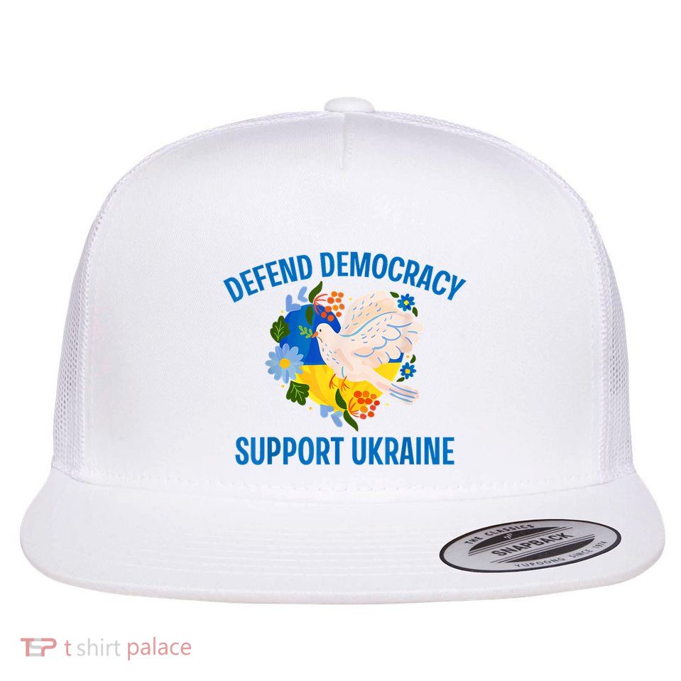 Defend Democracy Support Ukraine Stand With Zelensky Peace Flatbill Hat