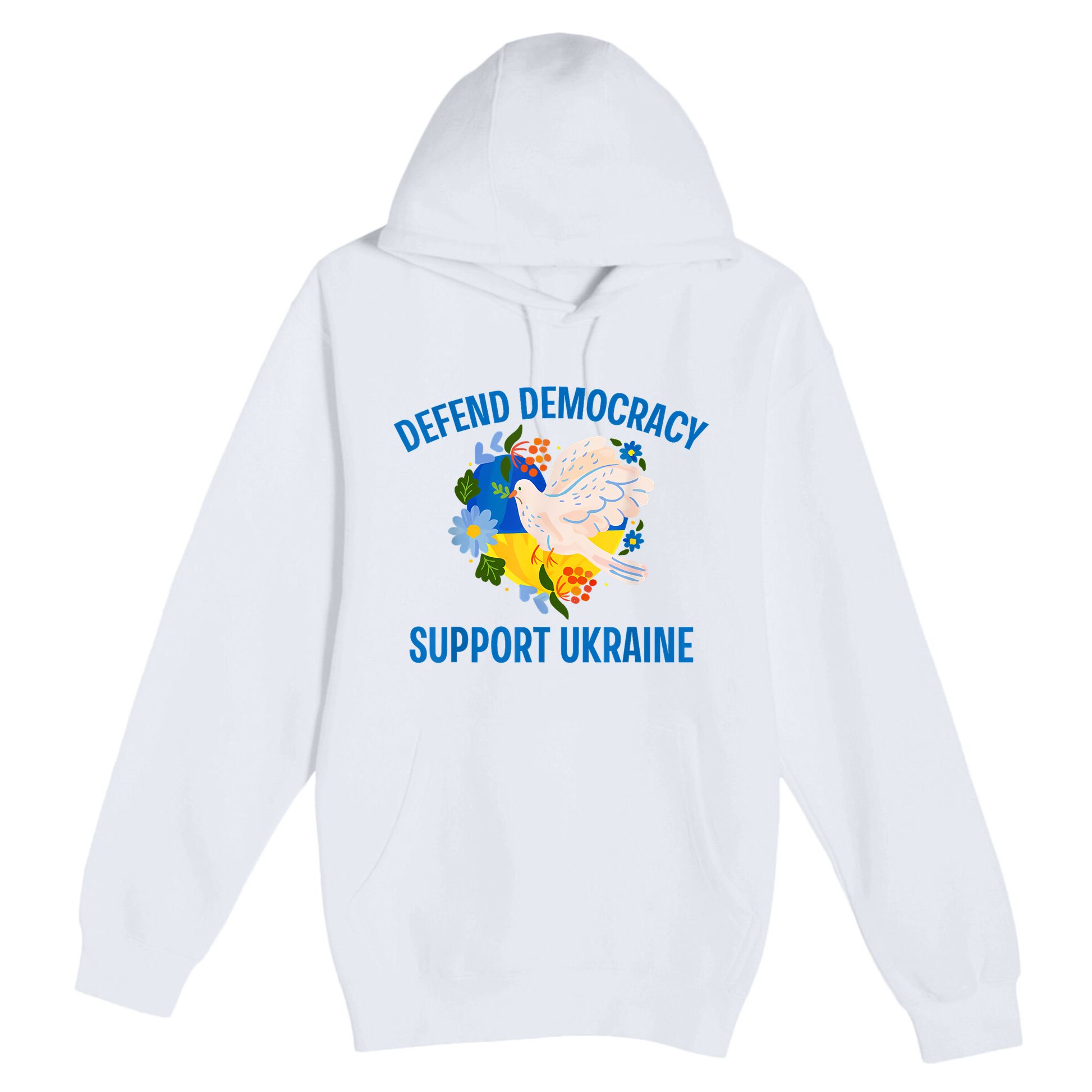Defend Democracy Support Ukraine Stand With Zelensky Peace Premium Pullover Hoodie