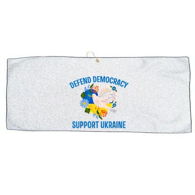 Defend Democracy Support Ukraine Stand With Zelensky Peace Large Microfiber Waffle Golf Towel