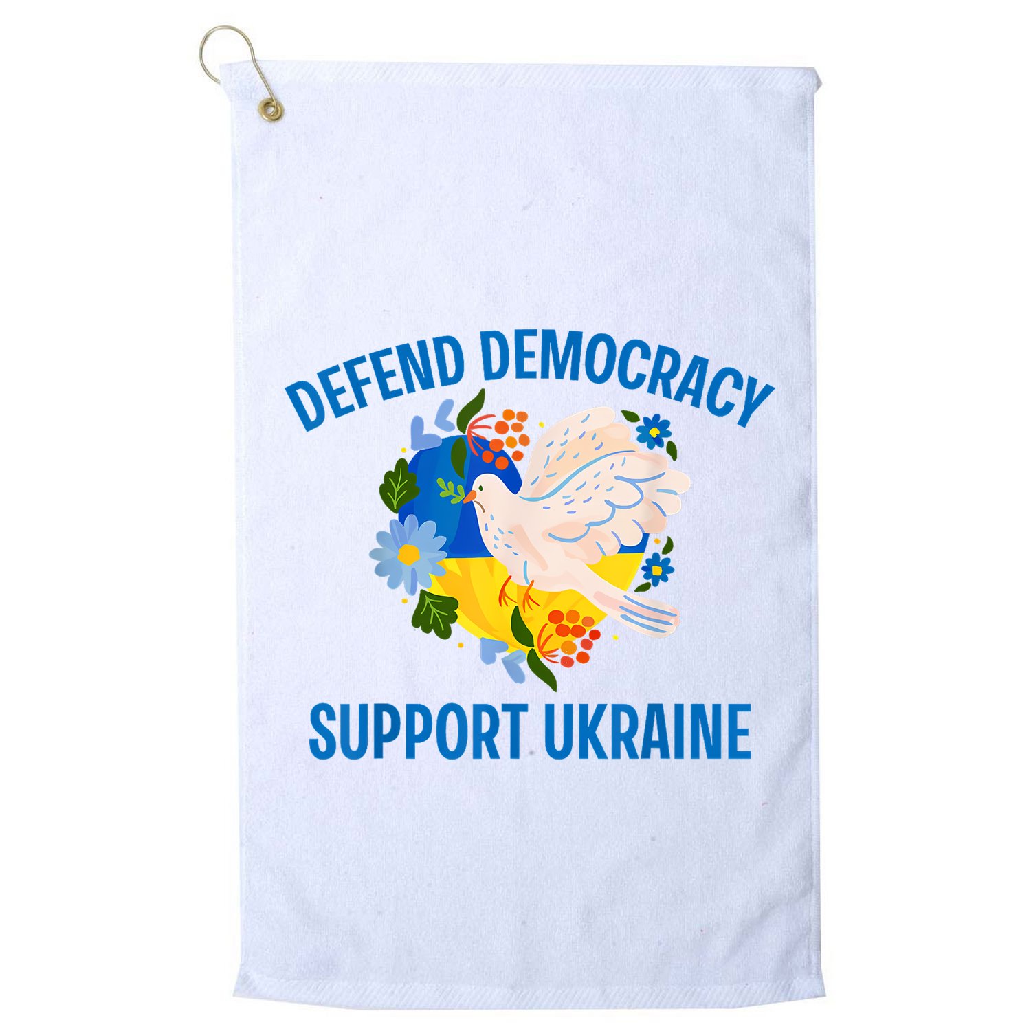 Defend Democracy Support Ukraine Stand With Zelensky Peace Golf Towel