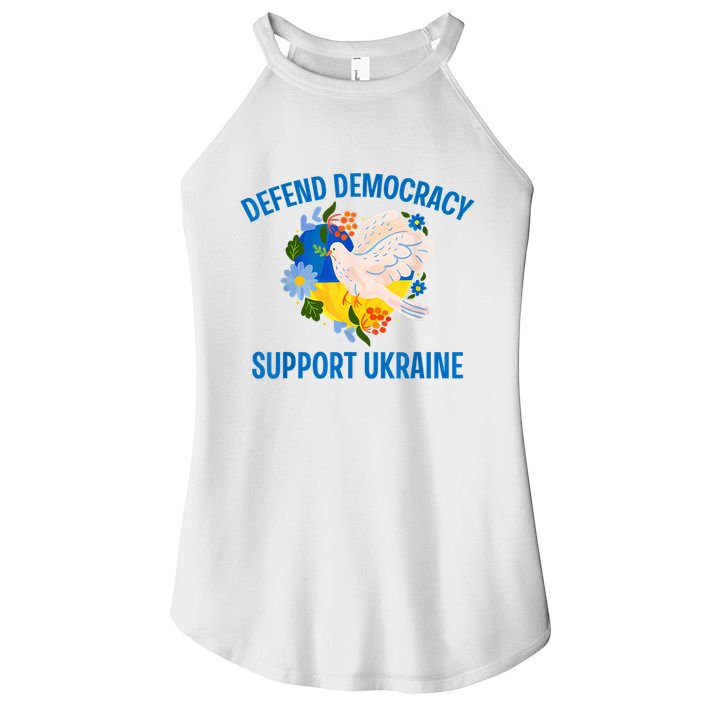 Defend Democracy Support Ukraine Stand With Zelensky Peace Women's Perfect Tri Rocker Tank