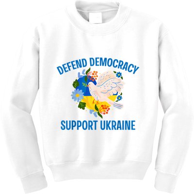Defend Democracy Support Ukraine Stand With Zelensky Peace Kids Sweatshirt