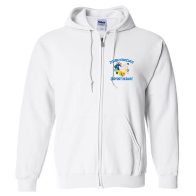 Defend Democracy Support Ukraine Stand With Zelensky Peace Full Zip Hoodie