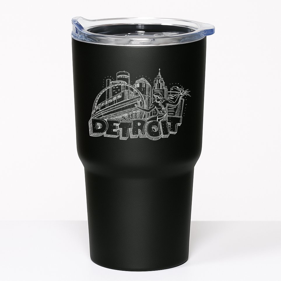 Detroit Drawing Skyline Tumbler