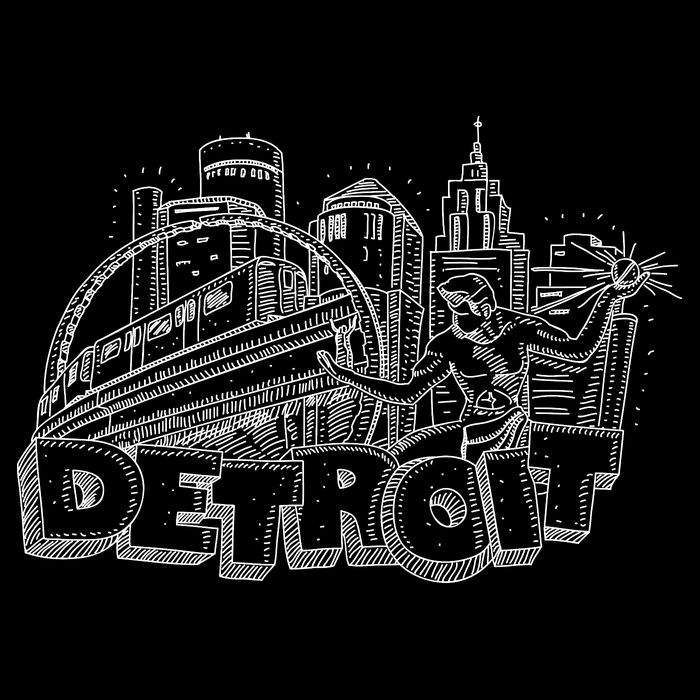 Detroit Drawing Skyline Women's Perfect Tri Rocker Tank