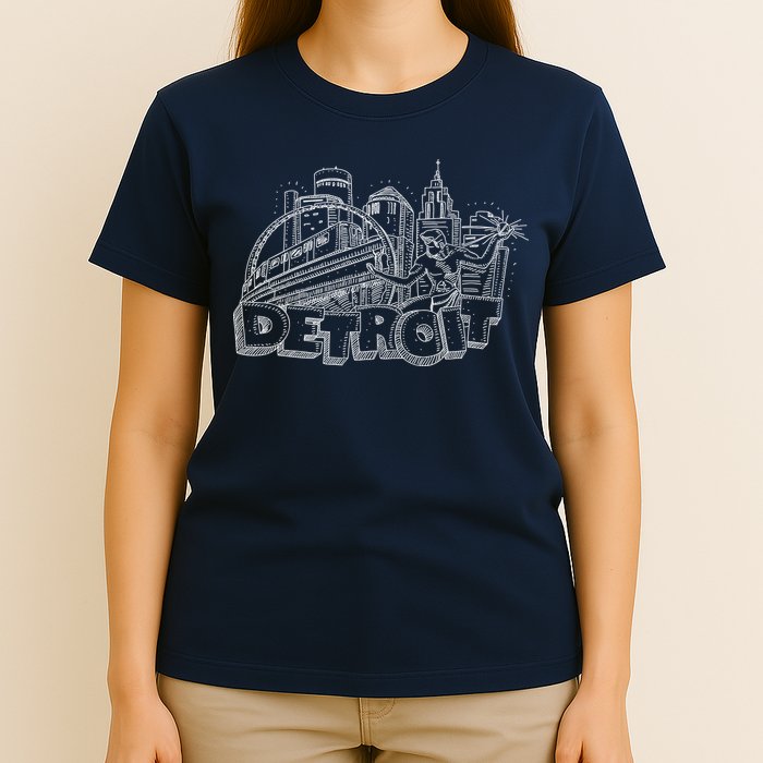 Detroit Drawing Skyline T-Shirt