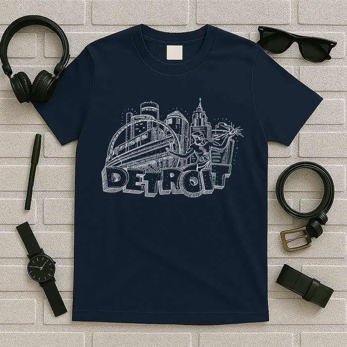 Detroit Drawing Skyline T-Shirt