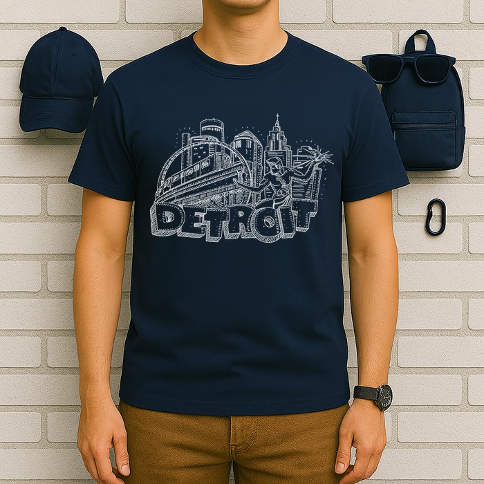Detroit Drawing Skyline T-Shirt