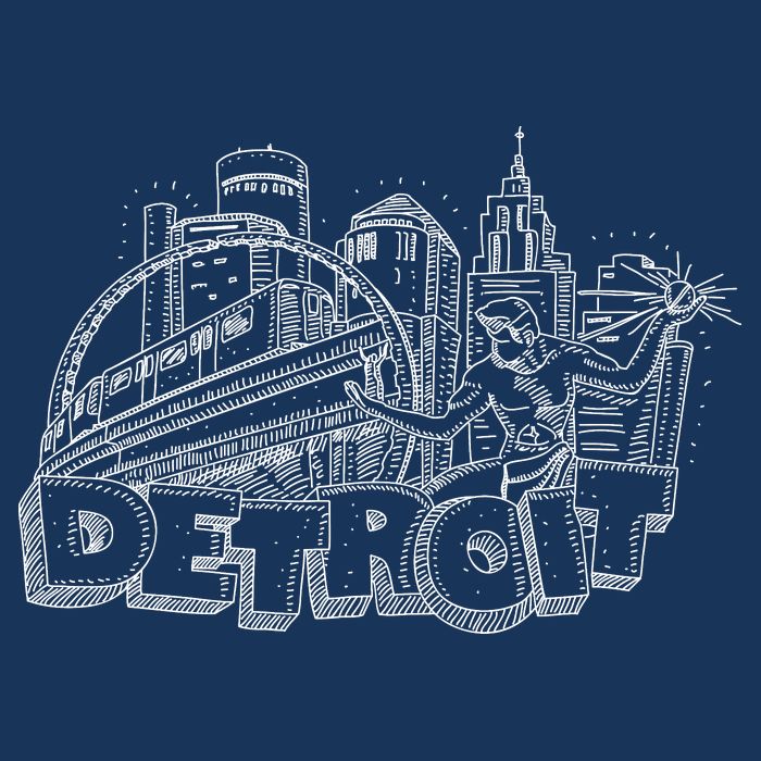 Detroit Drawing Skyline T-Shirt