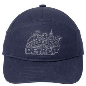 Detroit Drawing Skyline 7-Panel Snapback Hat