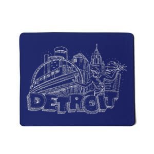 Detroit Drawing Skyline Mousepad