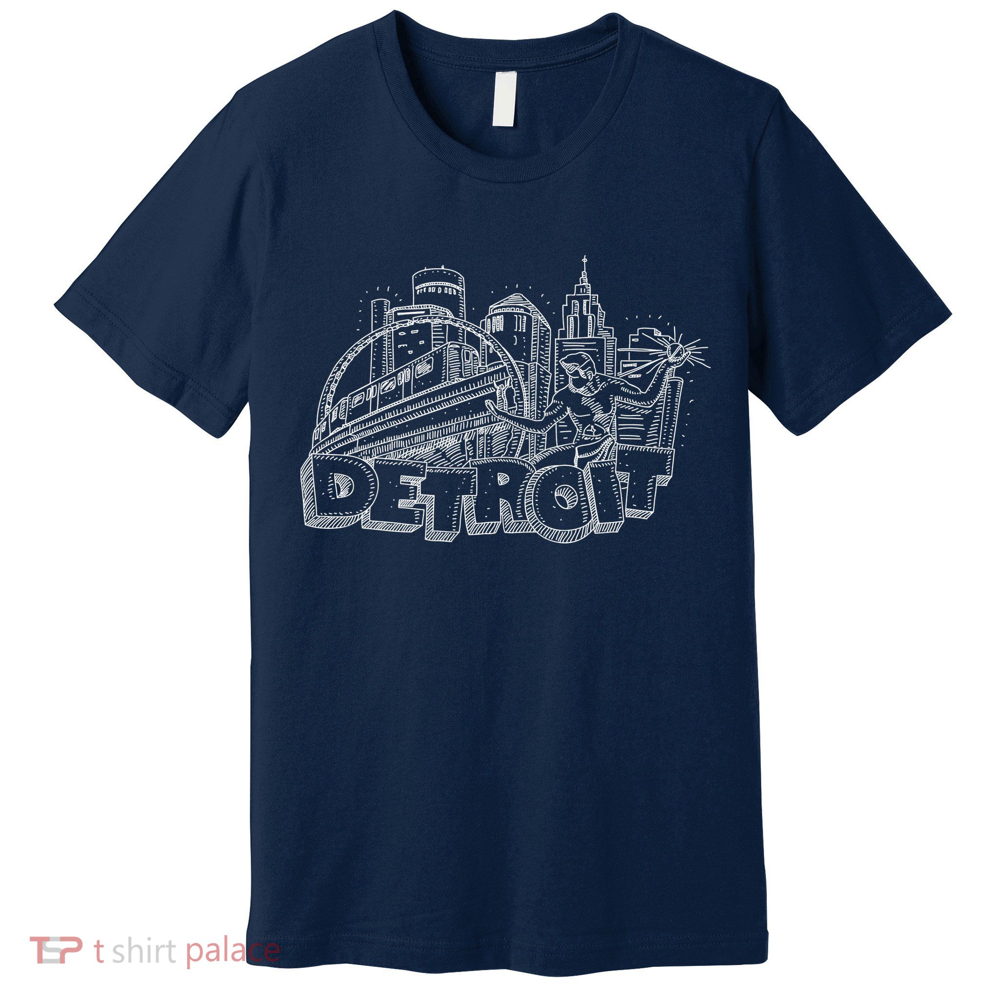 Detroit Drawing Skyline Premium T-Shirt