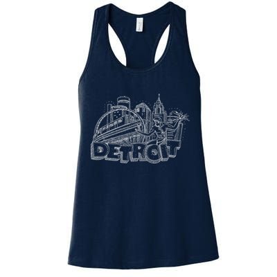 Detroit Drawing Skyline Womens Tank Top