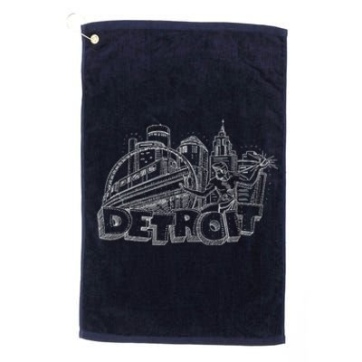 Detroit Drawing Skyline Platinum Collection Golf Towel