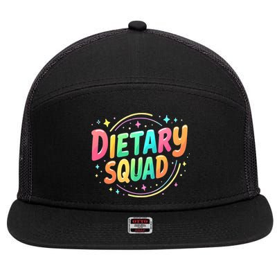 Dietitian Dietary Squad Nutritionist Dietary Worker 7 Panel Mesh Trucker Snapback Hat