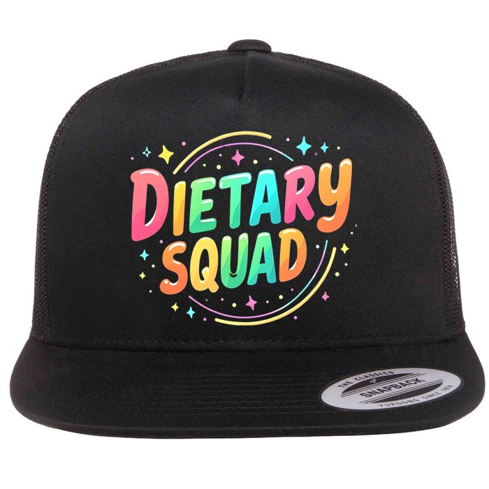 Dietitian Dietary Squad Nutritionist Dietary Worker Flat Bill Trucker Hat