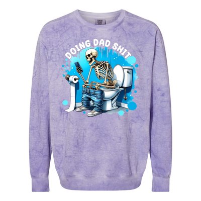 Doing Dad Shit Funny Skeleton Colorblast Crewneck Sweatshirt