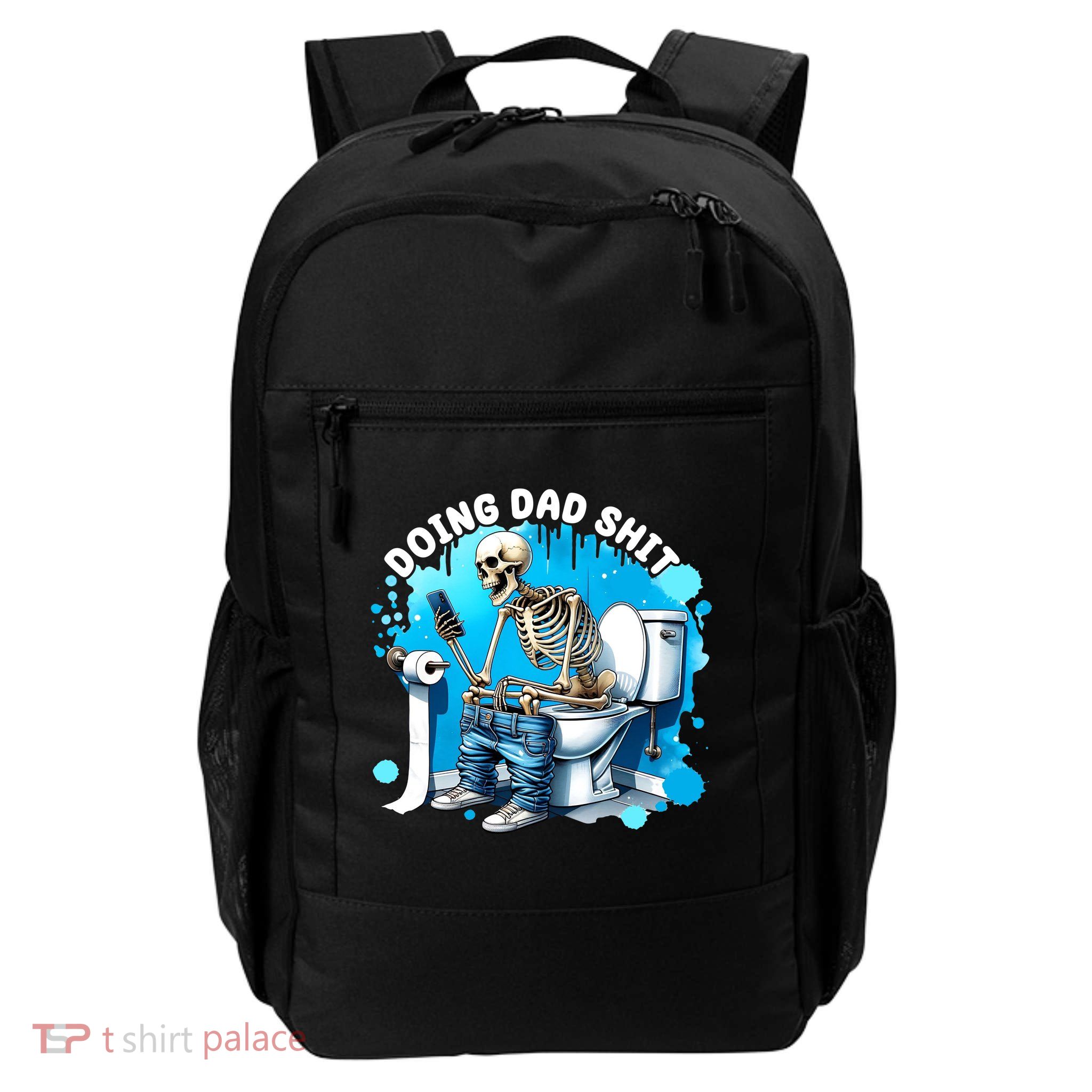 Doing Dad Shit Funny Skeleton Daily Commute Backpack