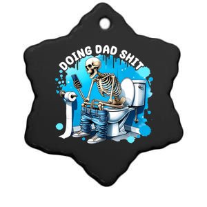 Doing Dad Shit Funny Skeleton Ceramic Star Ornament