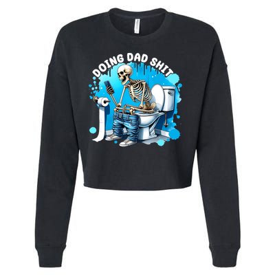Doing Dad Shit Funny Skeleton Cropped Pullover Crew