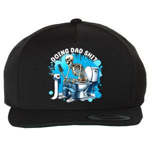 Doing Dad Shit Funny Skeleton Wool Snapback Cap