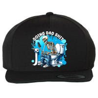 Doing Dad Shit Funny Skeleton Wool Snapback Cap