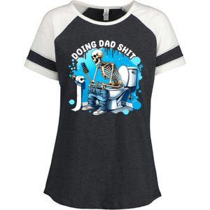 Doing Dad Shit Funny Skeleton Enza Ladies Jersey Colorblock Tee