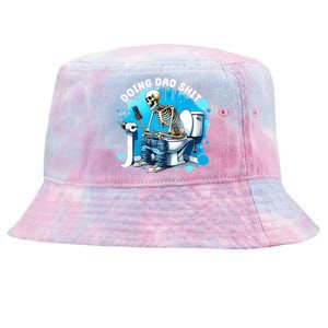 Doing Dad Shit Funny Skeleton Tie-Dyed Bucket Hat