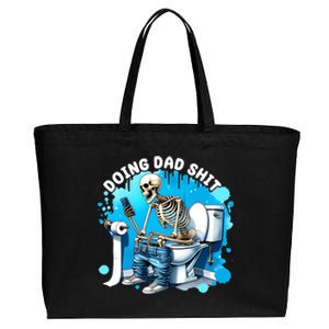 Doing Dad Shit Funny Skeleton Cotton Canvas Jumbo Tote