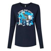 Doing Dad Shit Funny Skeleton Womens Cotton Relaxed Long Sleeve T-Shirt