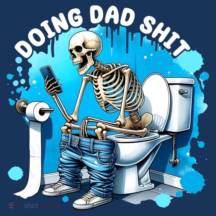 Doing Dad Shit Funny Skeleton Button