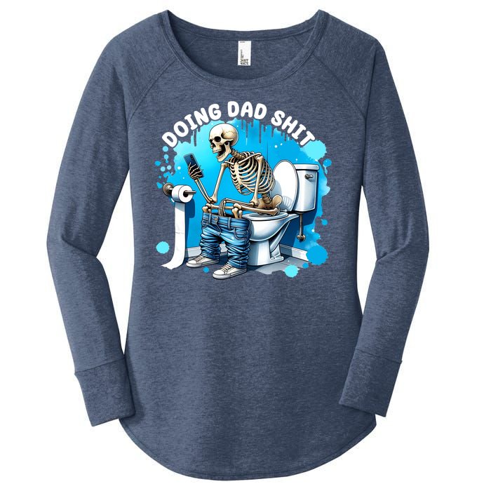 Doing Dad Shit Funny Skeleton Women's Perfect Tri Tunic Long Sleeve Shirt