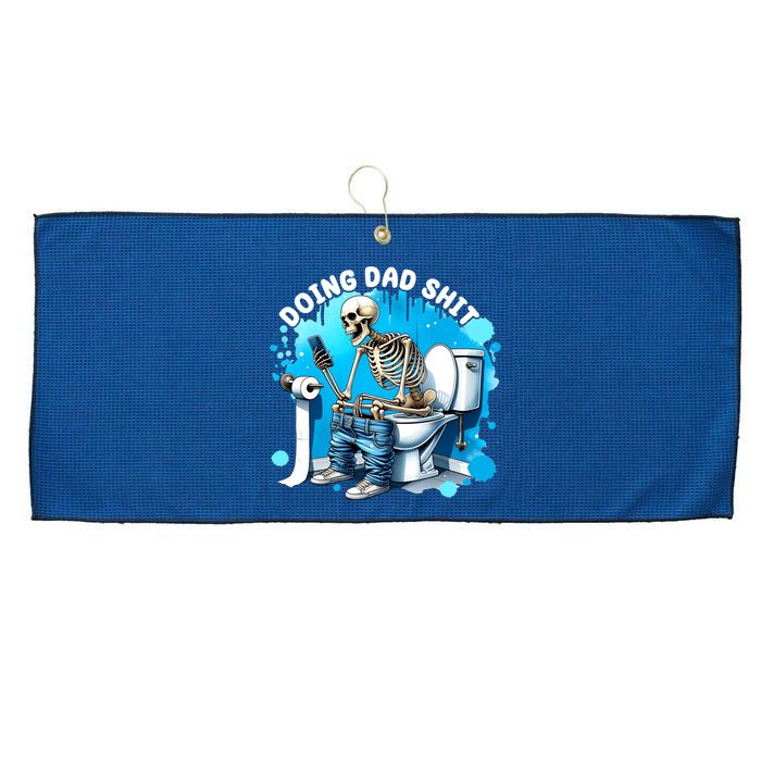 Doing Dad Shit Funny Skeleton Large Microfiber Waffle Golf Towel