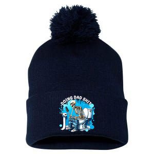 Doing Dad Shit Funny Skeleton Pom Pom 12in Knit Beanie