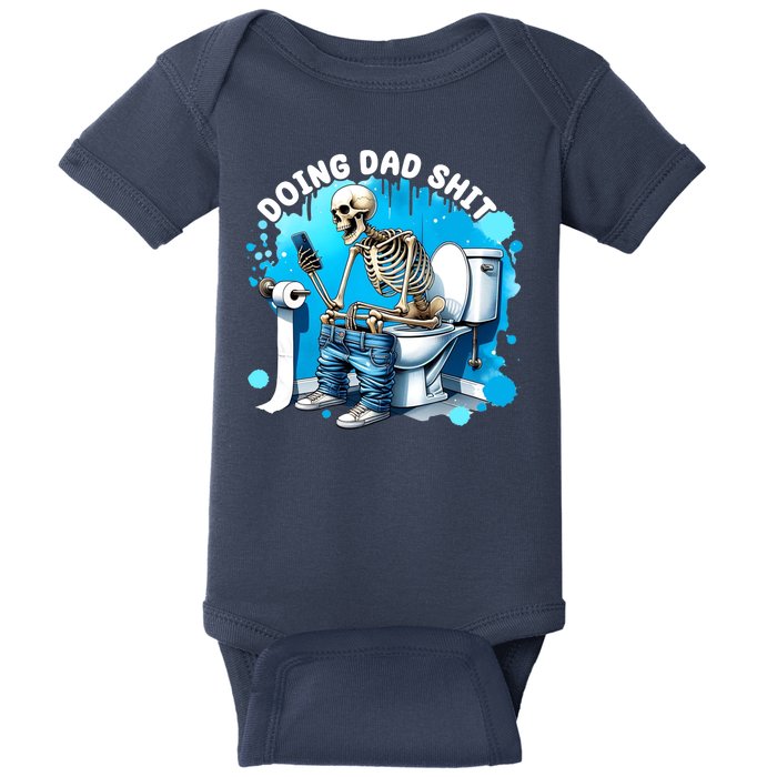 Doing Dad Shit Funny Skeleton Baby Bodysuit