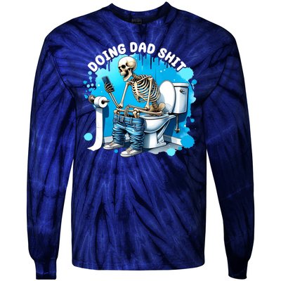 Doing Dad Shit Funny Skeleton Tie-Dye Long Sleeve Shirt