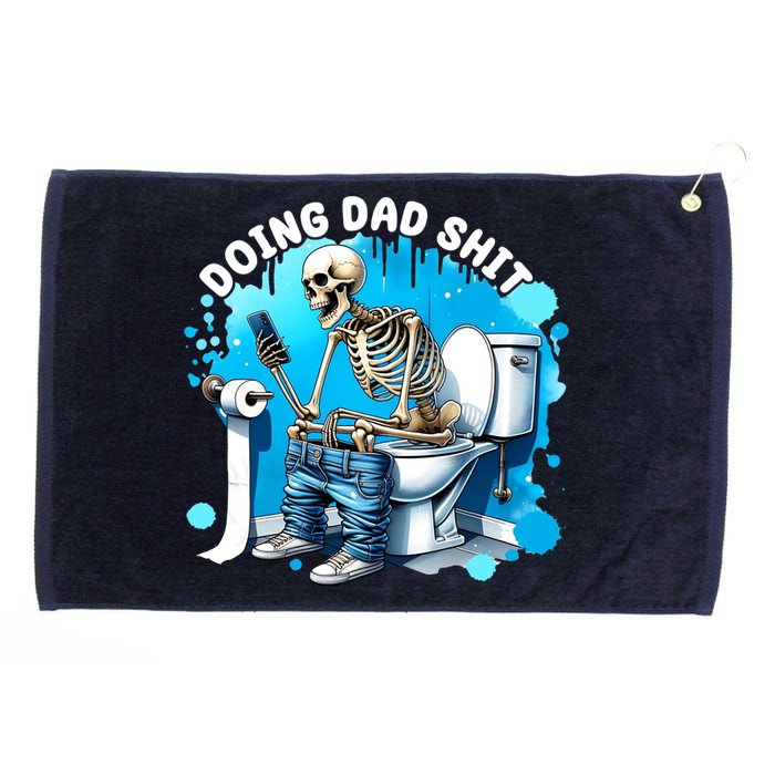 Doing Dad Shit Funny Skeleton Grommeted Golf Towel