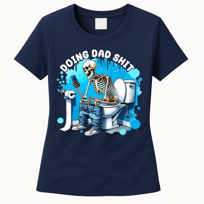 Doing Dad Shit Funny Skeleton Womens T-Shirt