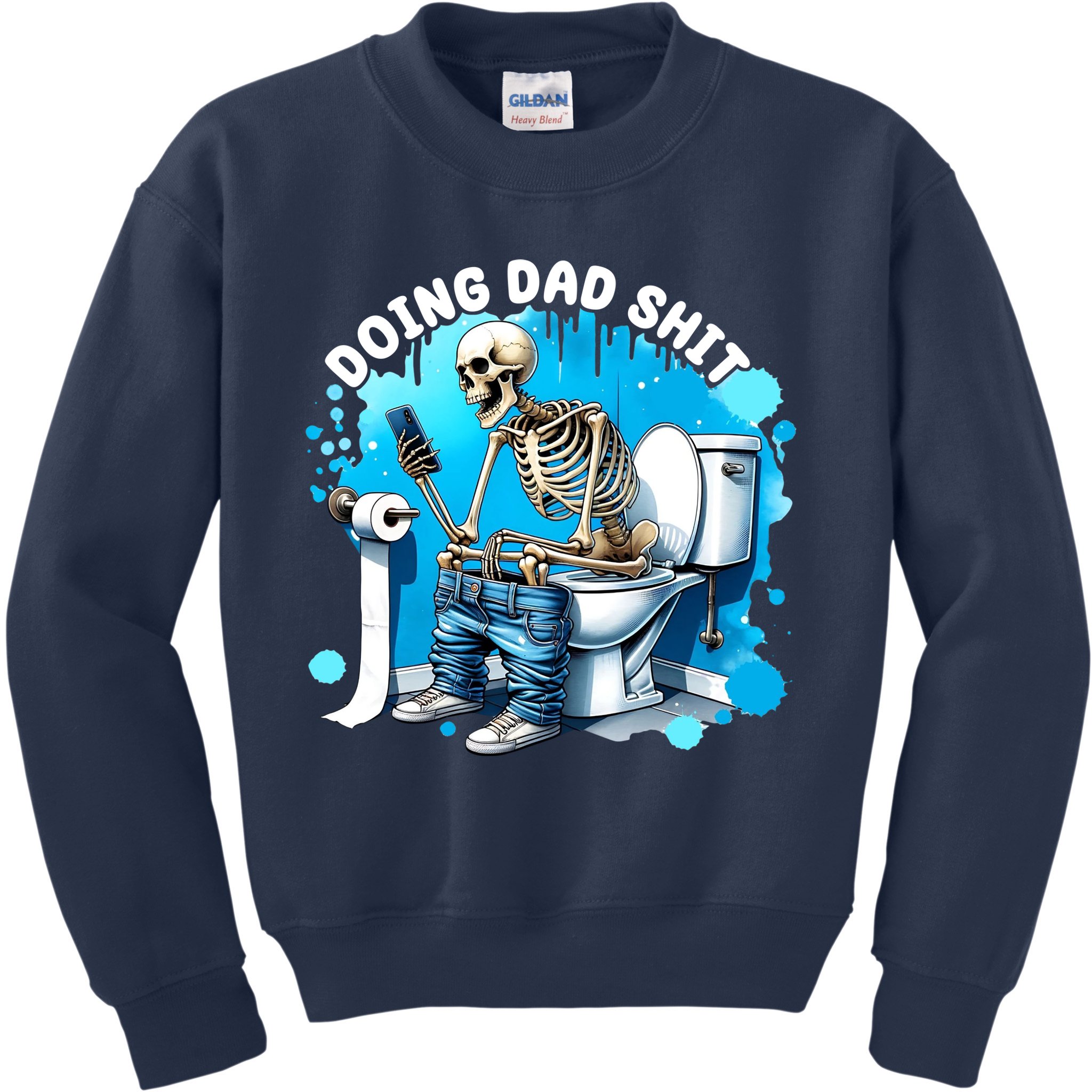 Doing Dad Shit Funny Skeleton Kids Sweatshirt