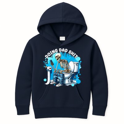Doing Dad Shit Funny Skeleton Kids Hoodie