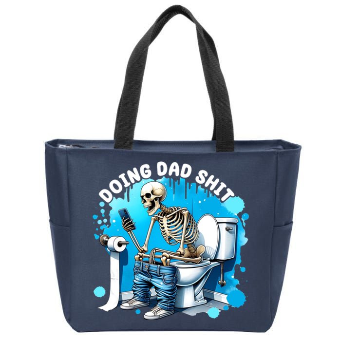 Doing Dad Shit Funny Skeleton Zip Tote Bag