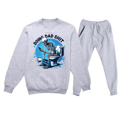 Doing Dad Shit Funny Dad Dad Life Premium Crewneck Sweatsuit Set