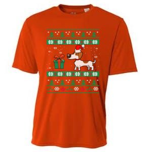 Dachshund Dog Santa Hat Funny Dogs Lovers Christmas Xmas Gift Cooling Performance Crew T-Shirt