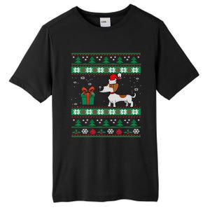 Dachshund Dog Santa Hat Funny Dogs Lovers Christmas Xmas Gift Tall Fusion ChromaSoft Performance T-Shirt