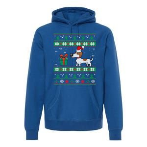 Dachshund Dog Santa Hat Funny Dogs Lovers Christmas Xmas Gift Premium Hoodie