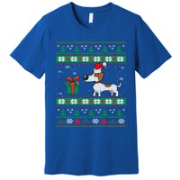 Dachshund Dog Santa Hat Funny Dogs Lovers Christmas Xmas Gift Premium T-Shirt